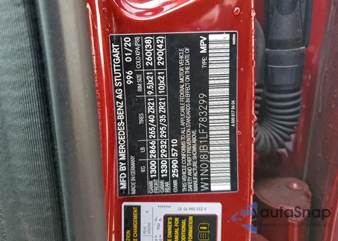 2020 Mercedes-Benz Glc Coupe 63 4Matic Amg z USA, uszkodzony, nr VIN W1N0J8JB1LF783299